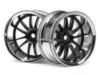 Диски туринг 1/10 - WORK XSA 02C 26mm CHROME/BLACK (вынос 9mm) 2шт артикул HPI-3288