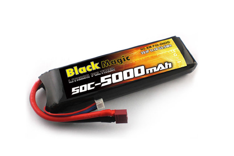 Аккумулятор Black Magic 11.1V 5000mAh 50C LiPo Deans plug  артикул BM-F50-5003D