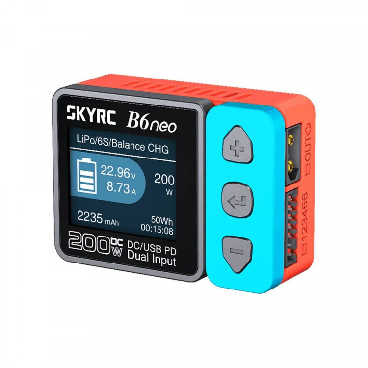 Универсальное зарядное устройство SkyRC B6neo (DC: 200Вт, 5А, LiPo/LiFe/LiIon/LiHV/NiMH/NiCd/Pb) артикул SK-100198-01
