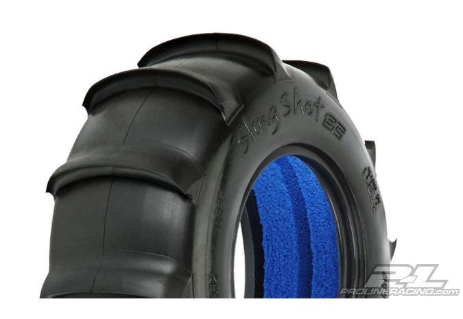 Шины шорт 1/10 - Proline Racing USA (Sling Shot SC 2.2"/3.0" Tires (2) for Slash®, Slash® 4x4, Slayer®, SC10 and Blitz Front or Rear) артикул PL1158-00