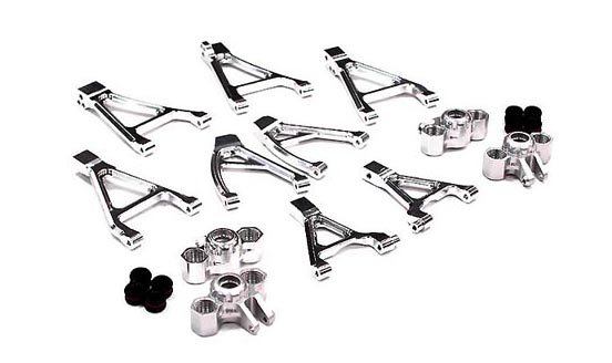 Комплект алюм. рычагов и кулаков для Traxxas 1/16 Slash VXL и Rally артикул T3486SILVER 