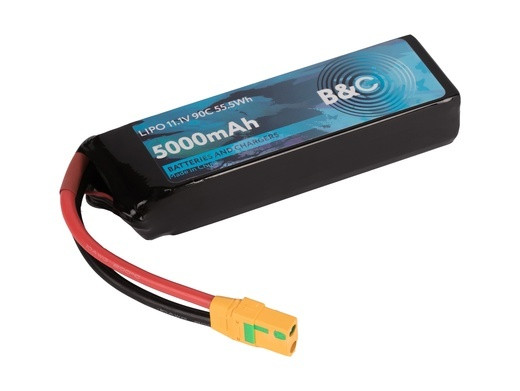 Аккумулятор LiPo B&C - 11.1v ~ 5000мАч, 90C, 55.5Wh (3S, Softcase, разъём XT90-S (Anti Spark)) артикул B&C-5000-3S-90-S