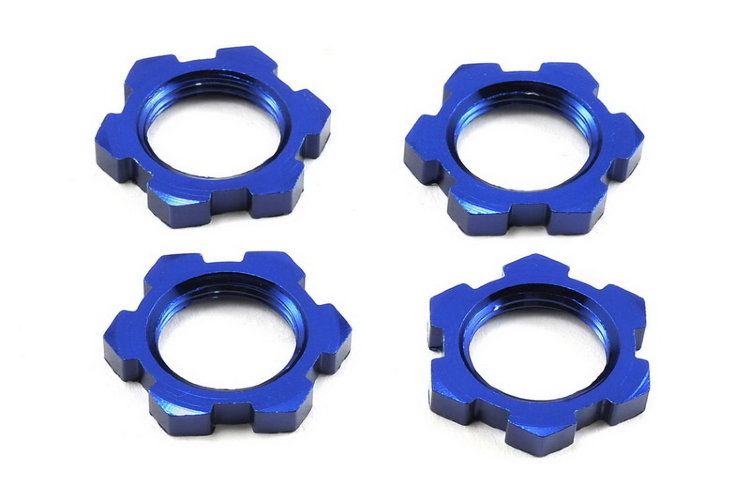 Колесные гайки Wheel nuts, splined, 17mm, serrated (blue-anodized) (4 шт.) артикул TRA7758