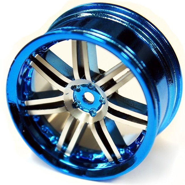 Диски шоссейные 1/10 (Alum. Blue & Silver / 4шт.) артикул AX-718