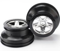 Диски TRAXXAS запчасти Wheels, SCT satin chrome, black beadlock style SCT, dual profile (2.2” outer, 3.0” inner) артикул TRA5872X