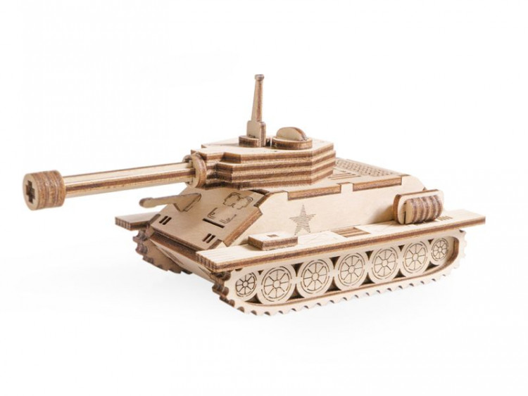 Деревянный конструктор Lemmo Танчик Т-34, 33 детали артикул LM-T34M