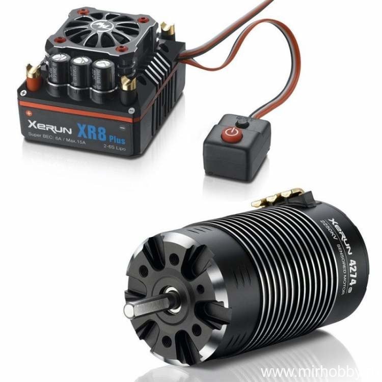 Бесколлекторная сенсорная система Xerun COMBO XR8 Plus 4274 A для моделей масштаба 1:8 артикул HW-COMBO-XR8-Plus-4274-A