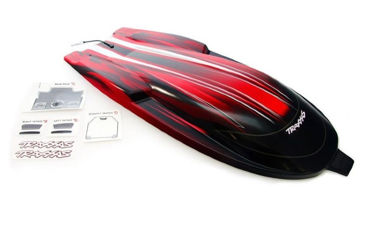 Крышка отсека электроники (красная) для TRAXXAS Spartan артикул TRA5715X 