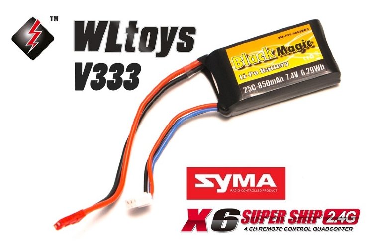 Аккумулятор Black Magic LiPo 7,4В (2S) 850mAh (25C / JST-BEC) артикул BM-F25-0852BEC