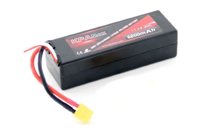 Аккумулятор Li-Po 11.1В 5200мАч 30C 3S (разъём XT-60) артикул VTB30C52-3S