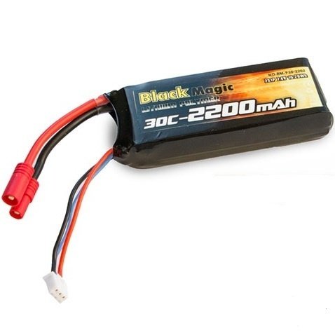 Аккумулятор Black Magic LiPo battery 7,4V(2S) 2200mAh 30C (Tubes Plug 3.5 mm) артикул BM-F30-2200