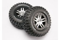 Колеса в сборе шорт-корс 1:10 Traxxas SCT 4WD зад/перед (размер 2.2''-3.0'', черный-хром, адаптер 12мм) 2 шт. артикул TRA6873