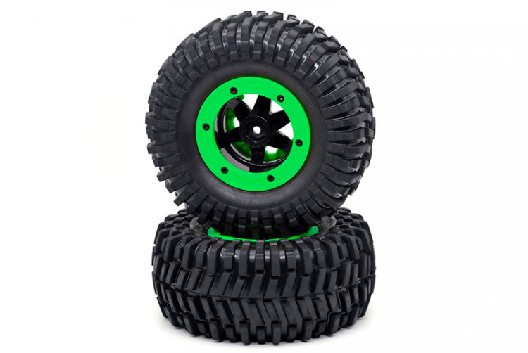 Колёса ZD DBX-10 wheels tire set green HEX 12мм, диаметр 130мм (2 шт.) артикул ZD-7545
