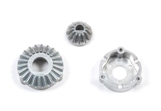 Корпус заднего дифференциала с главной парой 12T (BC9, BC10, BC11) (Rear Diff Cover, Rear Diff Spur Gear, 12T Bevel Gear) артикул TAM-19805482