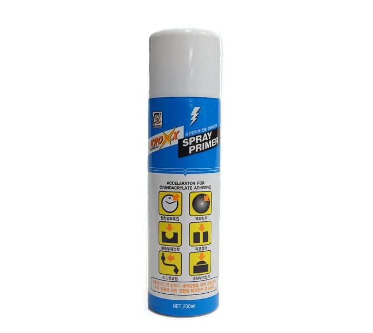 Активатор для ускорения полимеризации цианоакрилатных клеев Kroxx Spray Primer (230 гр.) артикул KROXX-PRIMER