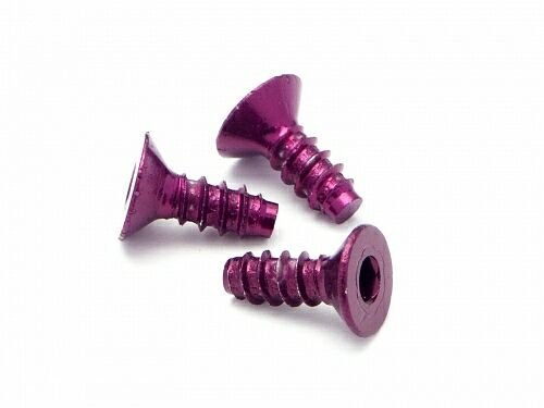 Винт алюминиевый 3х8 ALUMINIUM TP FLAT HEAD SCREW (HEX SOCKET / PURPLE / 5шт.) артикул HPI-Z076