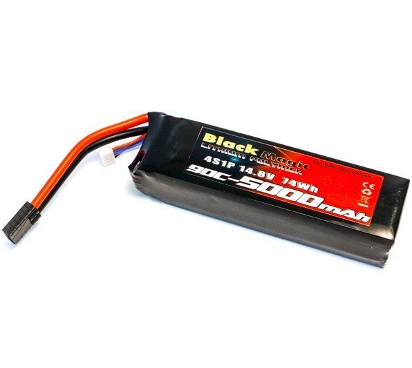 Аккумулятор Black Magic Li-Po 4 банки, 14.8В 5000мАч 90С [с разъёмом TRAXXAS] артикул BM-F90-5004D