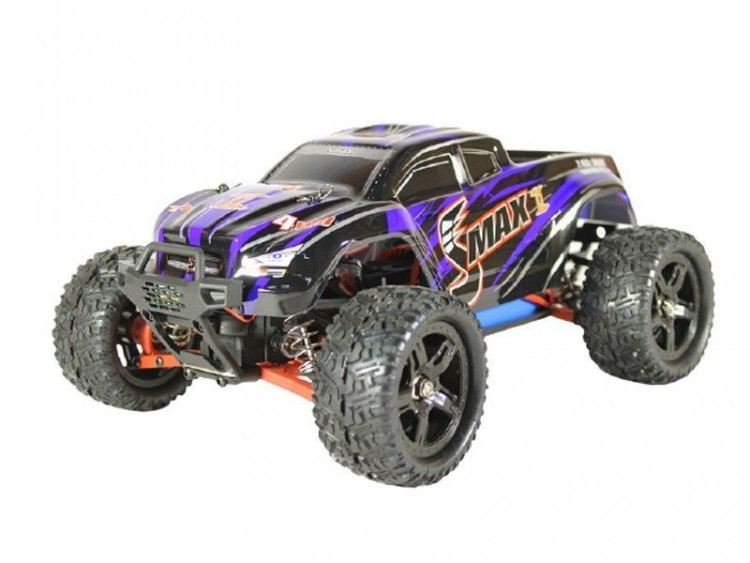 Радиоуправляемая автомодель монстр-трак 1/16 Remo Hobby SMAX UPGRADE 4WD (коллекторный мотор, 2.4G RTR + Li-Ion и З/У) артикул RH1631V2UPG-BLUE