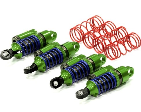 Комплект амортизаторов (4шт.)(GREEN) для Traxxas 1/16 E-Revo Slash, Summit, Rally артикул T3460GREEN