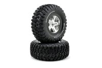 Tires &amp; wheels, assembled, glued (SCT satin chrome, black beadlock style wheels, BFGoodrich® Mud артикул TRA5878