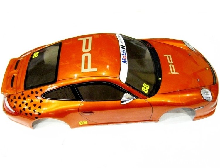 Кузов 190mm - 1/10 Porsche 911 GT3 CUP VIP 07 с фарами пере/зад и наклейками (ОКРАШЕН GOLD Metallic) артикул TAM-51336gold