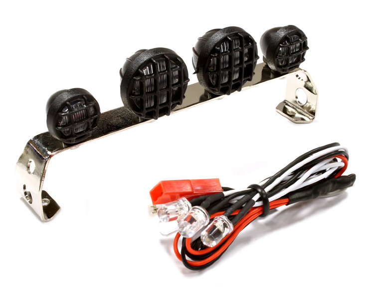 Realistic Roof Top Sport LED (4) Light Set 107mm Wide for 1/10 Scale Off-Road Vehicles артикул C25511WHITE