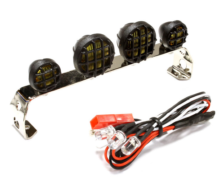 Realistic Roof Top Sport LED (4) Light Set 107mm Wide for 1/10 Scale Off-Road Vehicles (yellow) артикул C25511YELLOW