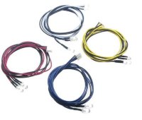 Светодиоды LED 5мм (компл 4-пары, КРАС. СИН. ЖЕЛ. БЕЛ) (5mm LED Light Kit Set For RC Touring Drift (Blue, Red, Yellow, White) артикул LK-0005