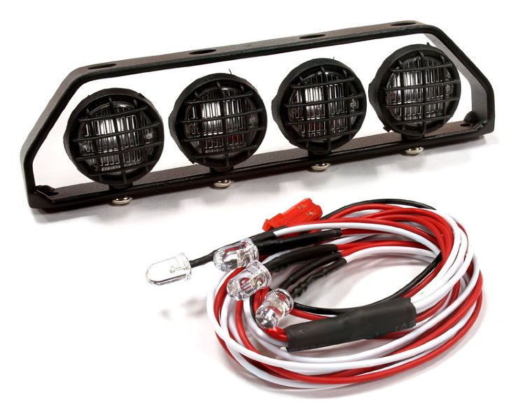 Realistic Roof Top Spot Light Set (4) LED with Adjustable Housing for 1/10, 1/8 & 1/5 Scale артикул C25322BLACK