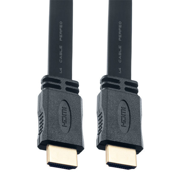 Высококачественный плоский, мультимедийный кабель Perfeo HDMI A вилка — HDMI A , длинна 2 метра (Full HD 1080) артикул H1302