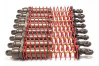 Усиленные амортизаторы в сборе 8 шт. (Big Bore shocks (xx-long) (hard-anodized &amp; PTFE-coated T6 aluminum) (assembled) w/ red springs) артикул TRA4962 